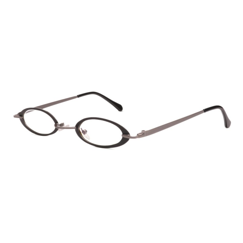 [Henghao] 老眼鏡 ブルーライトカット レトロ メタルフレーム 軽量老眼鏡 おしゃれリーディンググラス シニアグラス H6018 (ブラック,