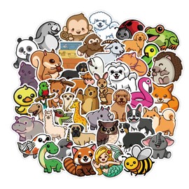 100 hojas pegatina aesthetic, cada pegatinas de vinilo tiene un patrón personalizado, Material impermeable, pegatina para laptop, Termos, Guitarras, Refrigeradores, Bicicletas, Patinetas.(Animales)