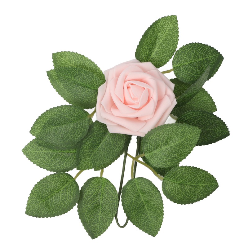 25pcs Artificial Roses Light Pink Fake Bulks Box for DIY