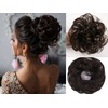 100% cabello humano desordenado moño rizado con cordón para el