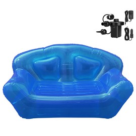 KAERMU Inflatable Deck Chair, Lounger Sofa for Indoor Living Room Bedroom, Outdoor Travel Camping Picnic Beach (Blue)