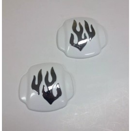 FOURING 2 PC WHITE FIRE GUARD CAR FRONT REAR BUMPER SCRATCH MOLDING PROTECTOR BP-FA180