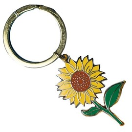 HAPPILY PLANTS Cute Yellow Sunflower Keychain for Women – Enamel Sunflower Bag Charm – Aesthetic Sunflower Keychain Accessories – Flower Gift Idea