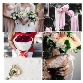 Libetui 25 Metres Satin Ribbon Powder Pink 6 mm Light Pink Decorative Ribbon Powder Pink Gift Wrapping Decoration Wedding Powder Pink Bow Pink