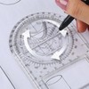 Multifunctional Geometric Ruler Student Mathematics Drawing Tools School Office, Clear