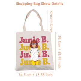 Book Tote Bag Book Lover Gift First Grade Teacher Gift Teacher Library Book Club Gift (JunieB. Tote EU)