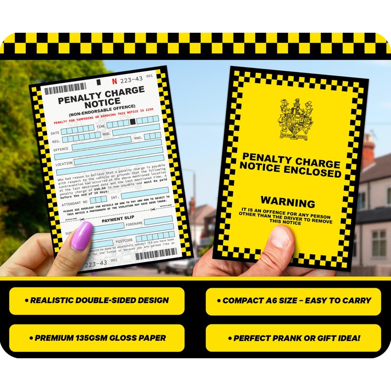 Tigoli Funny Fake Penalty Charge Notice Prank Set – Hilarious