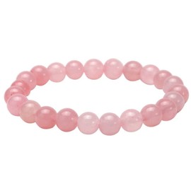 Elantoexis 2Pcs Natural Stone Elastic Bracelet 8mm Round Bead Bracelet Couple and Simple Jewelry