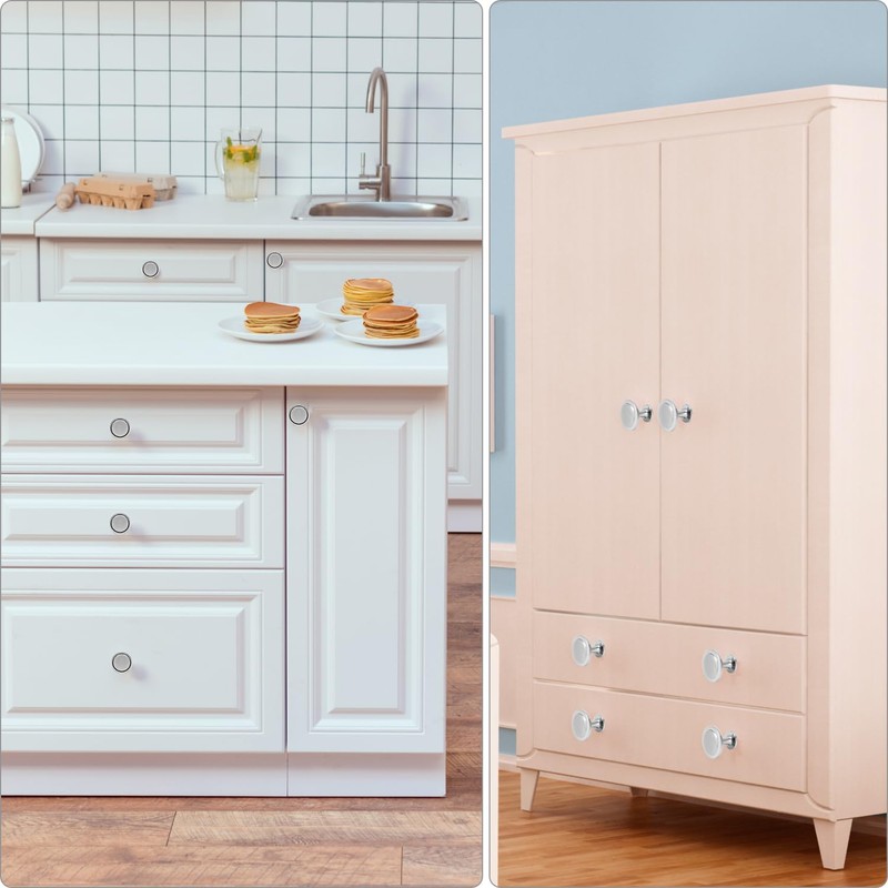 QWORK® Pack of 12 Furniture Knobs, Cupboard Knobs, Furniture Knobs,