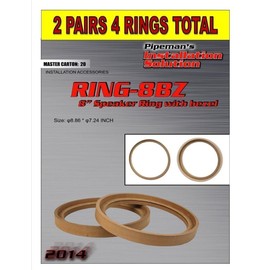 Audiopipe 2 Pair 8" inch MDF Wood Speaker Ring Recess with Bezel Fiber Glass Molds