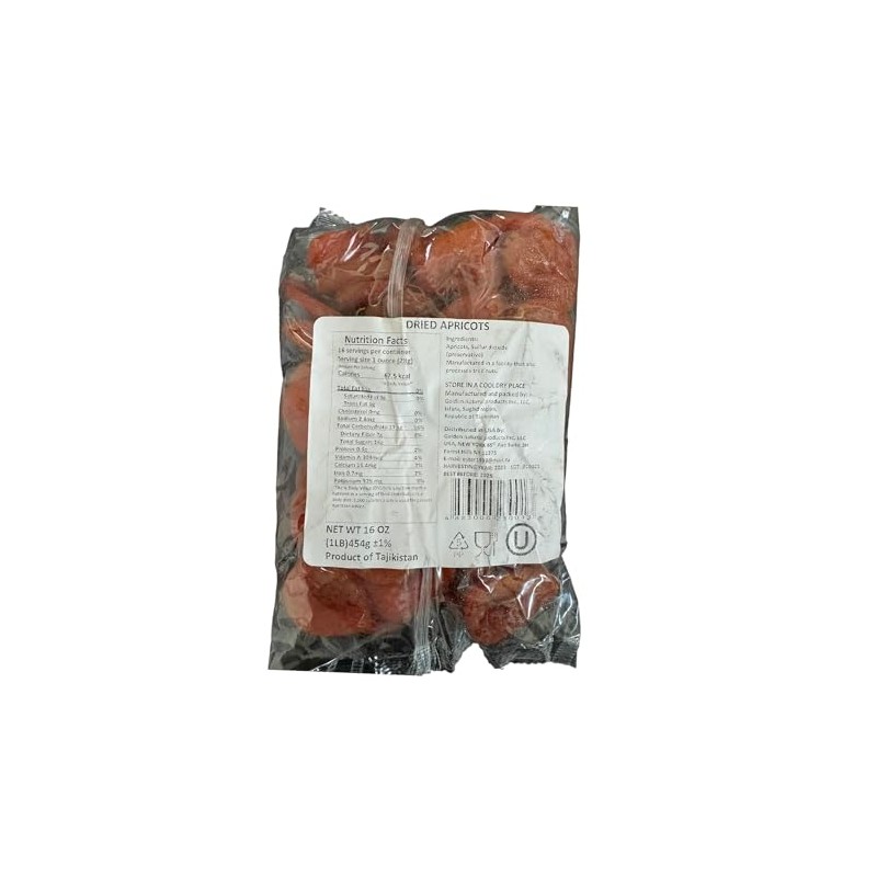 Dried Apricots, Seedless, 1lb Bag