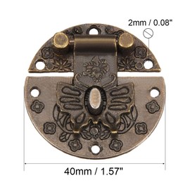 sourcing map Set of 2 Wooden Box Rectangular Closure Hasp 40 mm Bronze Tone DE de