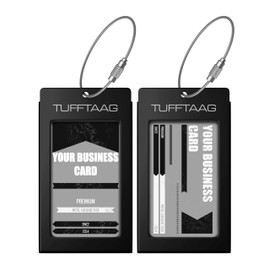 Luggage Tags Business Card Holder by TUFFTAAG - Durable Travel ID Bag Tag in Multiple Color Options, Perfect for Suitcases, Backpacks, and Carry-Ons, Easy Identification, Secure and Stylish