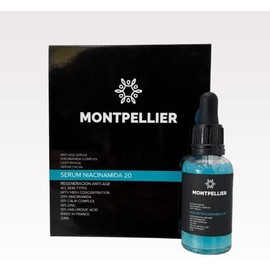 Montpellier Niacinamida 20 Serum Facial 30 ml – Suero con Niacinamida 20%, Zinc y Ácido Hialurónico – Reduce Poros, Controla Grasa, Ilumina y Mejora el Tono de la Piel