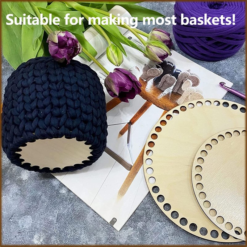 Pack of 2 Selfmade Basket Floor Round Shapes, Wooden Basket