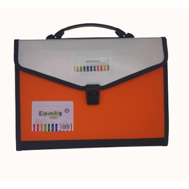 Expanding File Folder with Labels, 13 Pocket Accordion File Folder Document Organizer Expanding Zip File Folder, Letter A4 Paper Document Accordion Folder,1 Pack