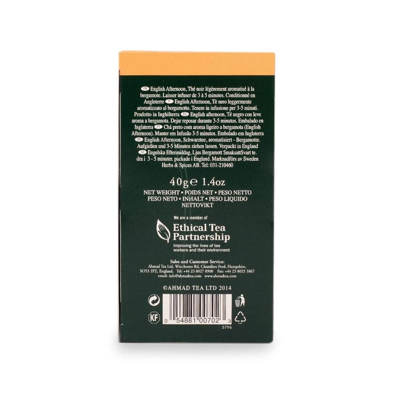 Ahmad Tea Black Tea, English Afternoon Teabags, 20 ct (Pack