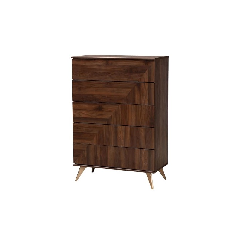 Baxton Studio Graceland Mid-Century Modern Transitional Walnut Brown Finished Wood