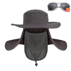 NEWYOUTH Sombrero de protección Solar Gorras de Pesca, Hombres Mujeres Sombrero de Cubo de Abedul Ancho UV UPF50 + Sombreros de Sol Plegables para Pesca Senderismo Jardín Playa