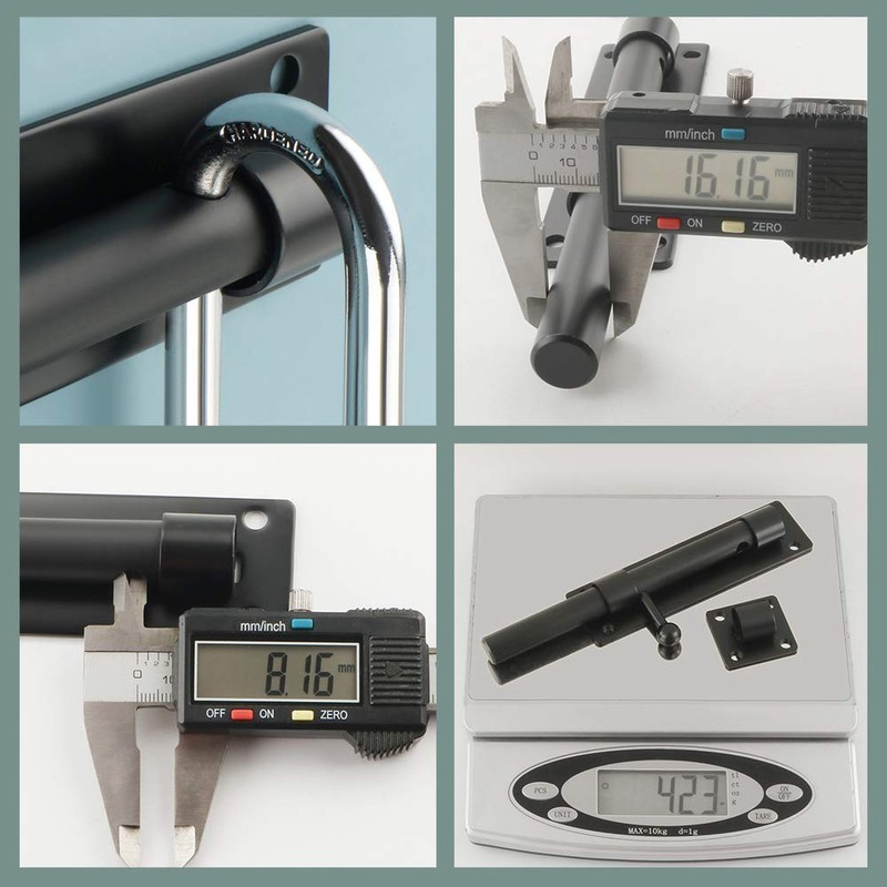 SAYAYO EMS9000-B Door Bolt Black Stainless Steel Bolt Lock Lock