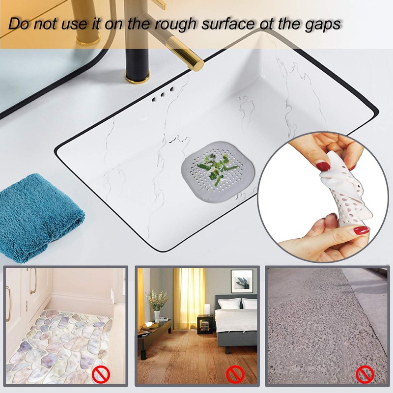 Hair Drain Catcher,Square Drain Cover for Shower Silicone Hair Stopper