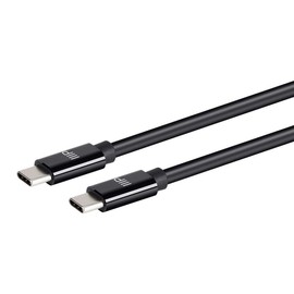 Monoprice Charge and Sync USB 2.0 Type-C to Type-C Cable - 6 Feet - Black, TPE Jacket, Up to 3A/60W, Up to 480 Mbps - Select Series