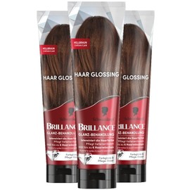 Brillance Shine treatment, hair glossing light brown (3 x 150 ml), nourishes and intensifies hair colour, can be used like a hair mask, lasts up to 6 hair washes