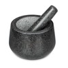 Polished Granite Mortar and Pestle Set, Stone Grinder Bowl for