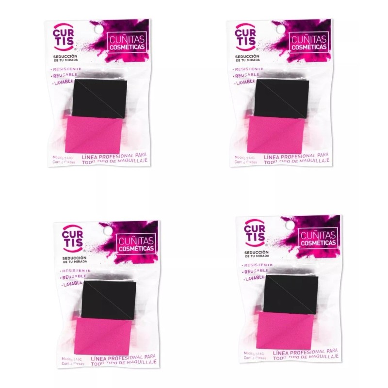 Curtis 16 Esponjas Reutilizables Maquillaje Colores 316c