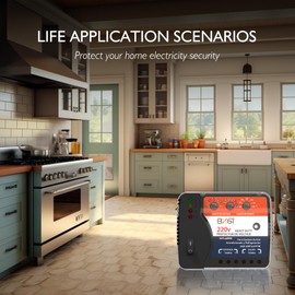 BXST Wiring Voltage and Brownout Surge Protector for Refrigerator TV 4400W Appliance AIR Conditioning Inverter Mini Split Adjustable Over/Under and Delay Time Voltage 120v 220V 140J (Black (220V))