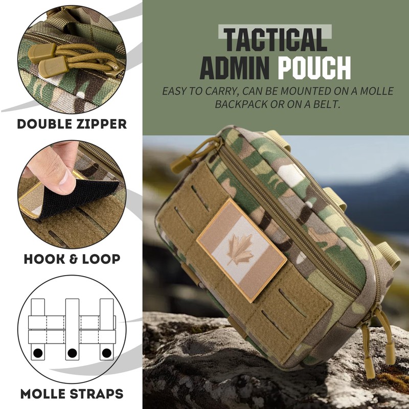 IronSeals Tactical Molle Horizontal Admin Pouch Multi-Purpose Laser-Cut EDC Tool