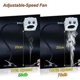 Treedix Solder Smoke Absorber Remover Solder Fume Extractor Adjustable Speed Fan Dimmable LED Light Silicone Gooseneck with Carbon Filters Exhaust Duct Hose for Soldering Station (White)