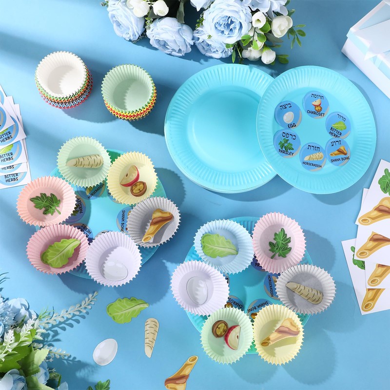 Jingmore 30 Sets Passover Seder Plate Craft Kits Include 30