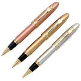 zoohot Jinhao 159 Rollerball Pens Medium Point (0.7mm) Gold Trim Heavy Pen, Black Ink, 3 Count