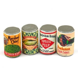 MyTinyWorld Set Of 4 Assorted Dolls House Miniature Native American Theme Cans