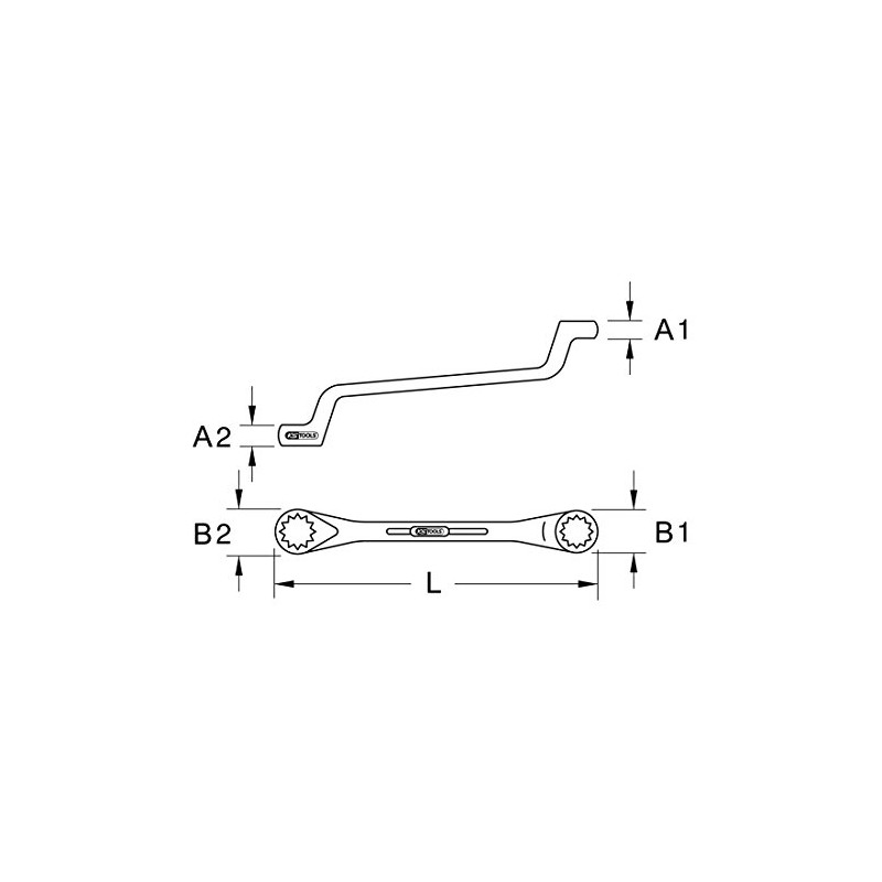 KS Tools 517.0841 Classic Double Ring Spanner Offset 10 x