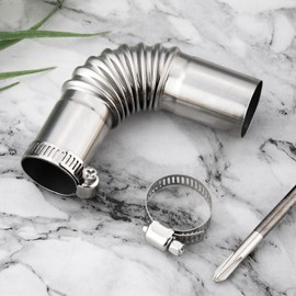 1Set Silver Stainless Steel 24mm Air Diesel Parking Heater Exhaust Pipe Tube Elbow Connector for Diesel Boat Heater 13cm Exhaust Pipes and Tips,Exhaust and Emissions