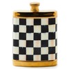 MACKENZIE-CHILDS 3260 Flask, Cute Stainless-Steel Flask, 6 Ounces, Black-and-White Courtly