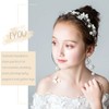 IYOU Princess White Flower Headdress Pearl Hair Dress Holy Communion