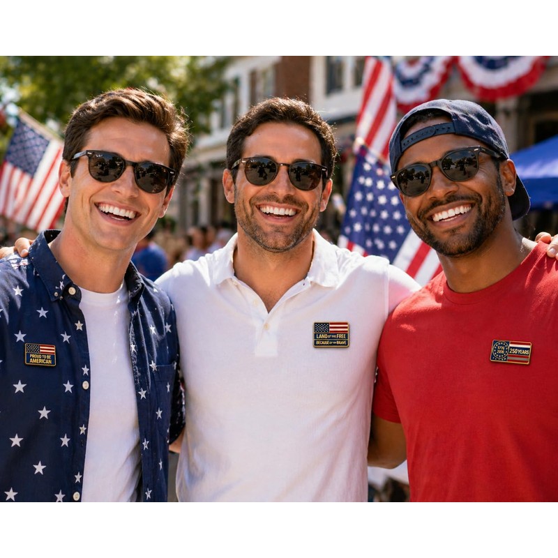 America 250 Patriotic Flag Pin Set of 3