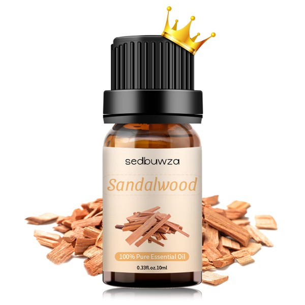 Sedbuwza Sandalwood Essential Oil, 100% Pure Organic Sandalwood Aromatherapy Gift Oil for Diffuser, Humidifier, Soap, Candle, Perfume