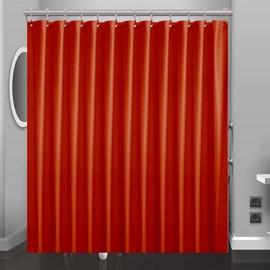Eazzier Bath Tangerine Plastic Shower Curtain Or Liner, 72x72 Inch Lightweight Red Plastic Bathroom Shower Showroom Inner Curtain with Rustproof Metal Grommet Holes and Weighted Magnets