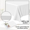 Bouiexye 4 Pack Disposable Table Cloth White Plastic Tablecloth 54