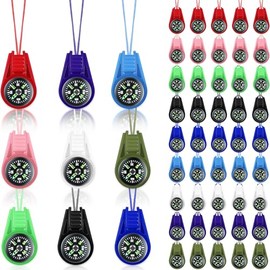 Brújula para niños de senderismo y supervivencia, brújulas pequeñas y mini de bolsillo, llavero con cordón, juego de juguetes para fiestas de Boy Scou