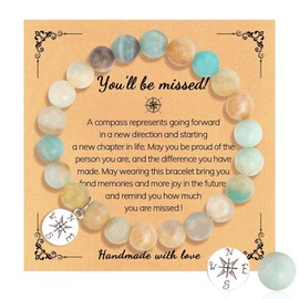 Leaving Gifts for Colleague 2025 - Retirement Women Coworkers Retiree Compass Good Luck Bracelet You Will Be Missed Farewell Going Away Goodbye Positivity