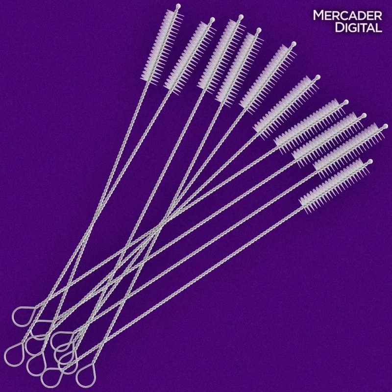 Mercader Digital 50 Pzs Cepillo Limpia Popote Acero Inoxidable 22cm