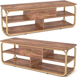 INMISS Universal TV Stand Media Cabinet with 5 Storage Shelves for Flat Screen TV - Television Stands TV Console Table - Coffee Table Home Entertainment Center for Living Room Bedroom Office, 47.3"