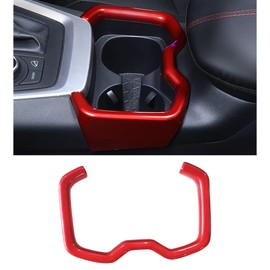 KEAIMEI 2019 2020 2021 2022 2023 2024 2025 for Toyota RAV4 Car Accessories Interior Center Console Water Cup Holder Frame Cover Trim （ Red ） ABS 1pc