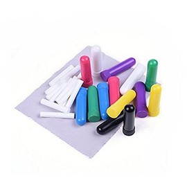 erioctry Pack of 6 Essential Oil Perfume Tubes Portable Refillable Plastic Tubes with Cotton Stick (Random Colors)