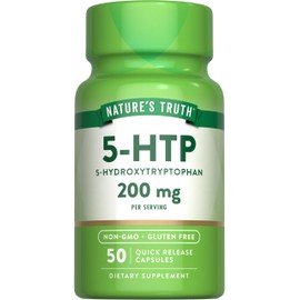 Nature's Truth 5HTP 200mg Capsules | 50 Count | 5 Hydroxytryptophan | Non-GMO & Gluten Free Supplement
